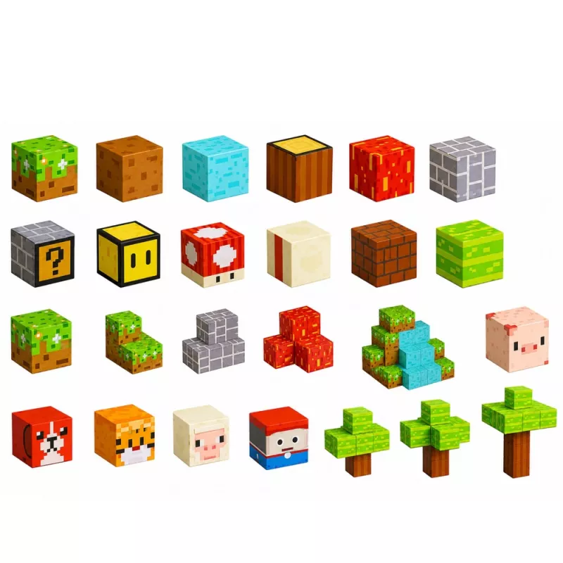 LEAN TOYS Bloques magnéticos Pixel World Cubos de colores 146 piezas
