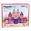 LEAN TOYS Bloques de construcción magnéticos Castillo de princesa rosa 38 piezas