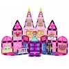 LEAN TOYS Bloques de construcción magnéticos Castillo de princesa rosa 38 piezas