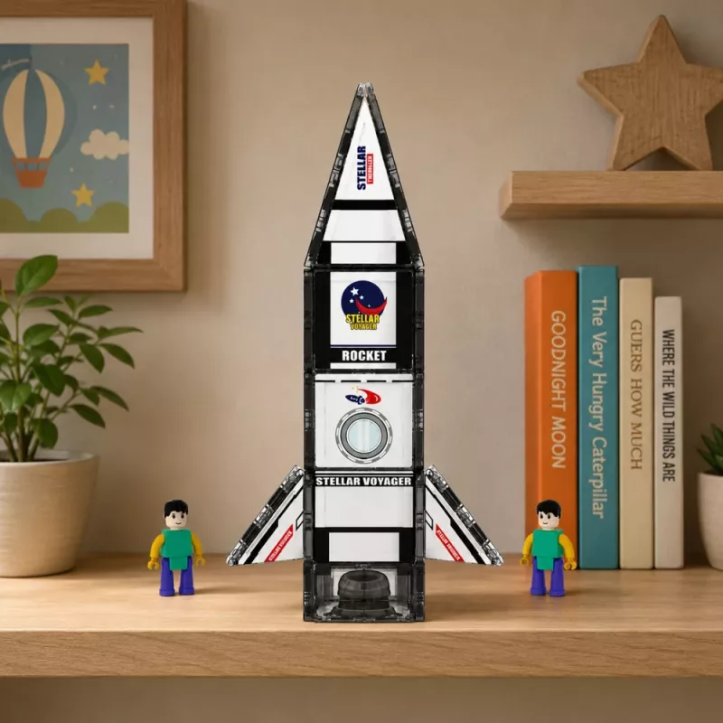 LEAN TOYS bloques de construcción magnéticos cohete espacial figuras 26 piezas