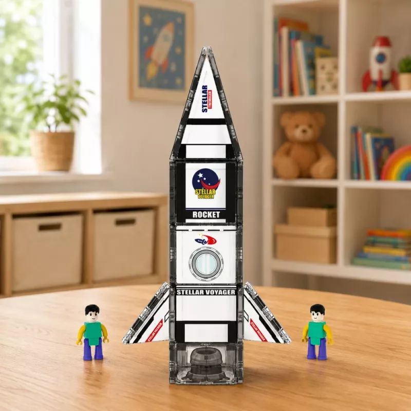 LEAN TOYS bloques de construcción magnéticos cohete espacial figuras 26 piezas