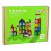LEAN TOYS Bloques de construcción magnéticos set de vías con bolas STEM y dinosaurios - 92 piezas