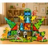 LEAN TOYS Bloques de construcción magnéticos Animales salvajes jungla ZOO 52 piezas