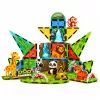 LEAN TOYS Bloques de construcción magnéticos Animales salvajes jungla ZOO 52 piezas