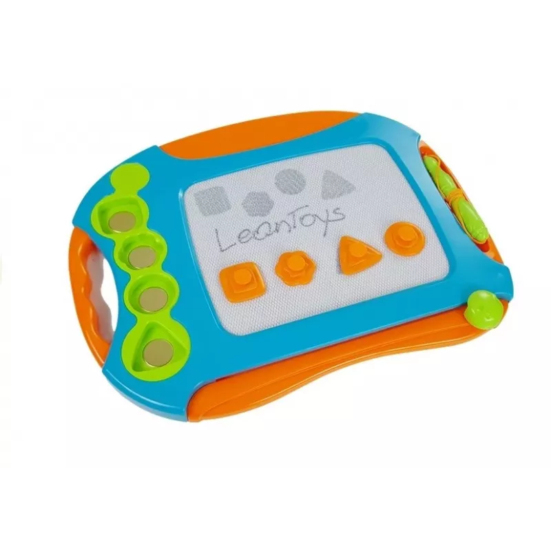 LEAN TOYS Pizarra magnética de dibujo con sellos geométricos