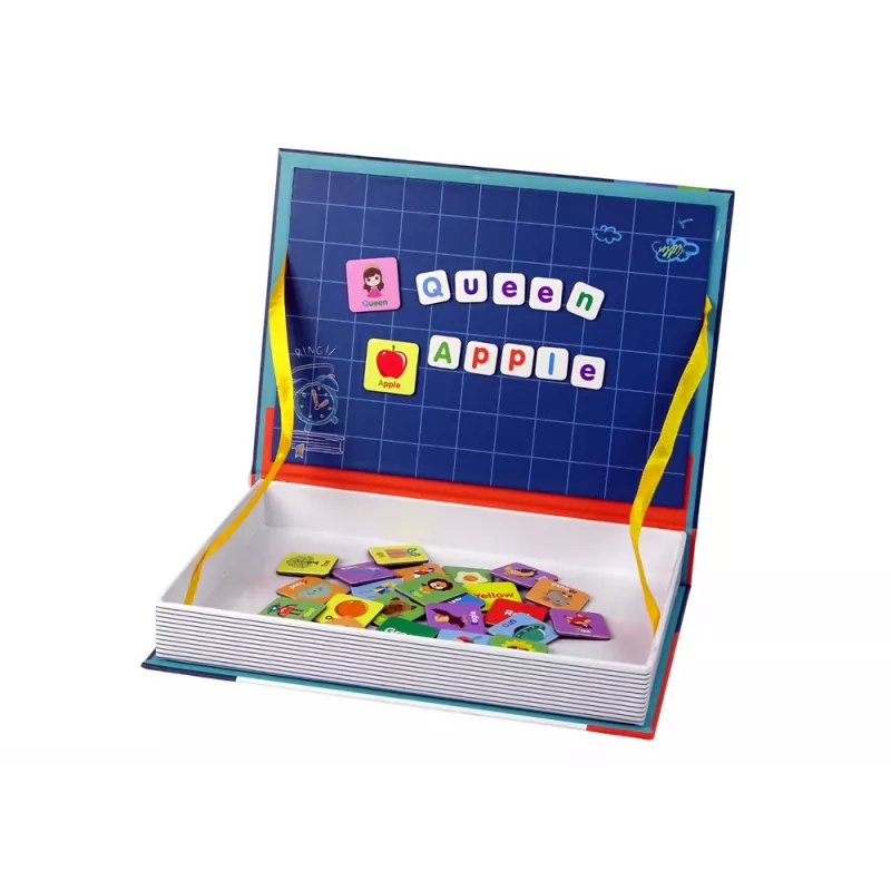 LEAN TOYS Libro de puzle magnético alfabeto inglés con imágenes