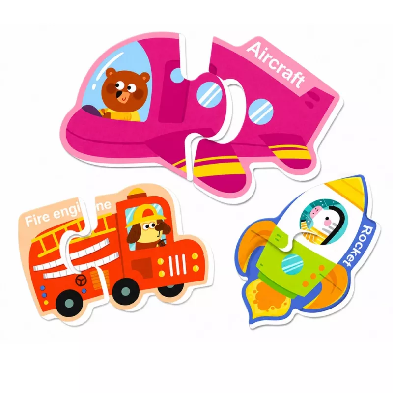 LEAN TOYS puzzle magnético vehículos juguete educativo medios de transporte set 30 piezas