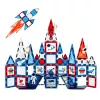 LEAN TOYS Bloques de construcción magnéticos Magnetic Space Windows 90 piezas – Set STEM de plástico ABS