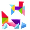 LEAN TOYS Bloques tangram magnéticos Set de pegatinas puzzle colorido 9 piezas
