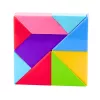 LEAN TOYS Bloques tangram magnéticos Set de pegatinas puzzle colorido 9 piezas