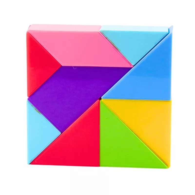 LEAN TOYS Bloques tangram magnéticos Set de pegatinas puzzle colorido 9 piezas