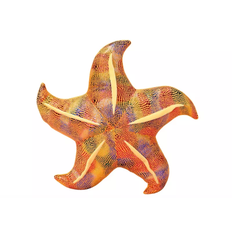 LEAN TOYS Estrella de mar de peluche mascota Cojín amarillo 20 cm