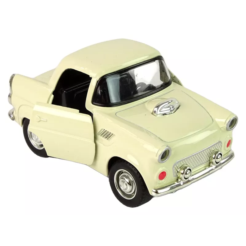 LEAN TOYS Coche de metal clásico con puertas que se abren y sonido