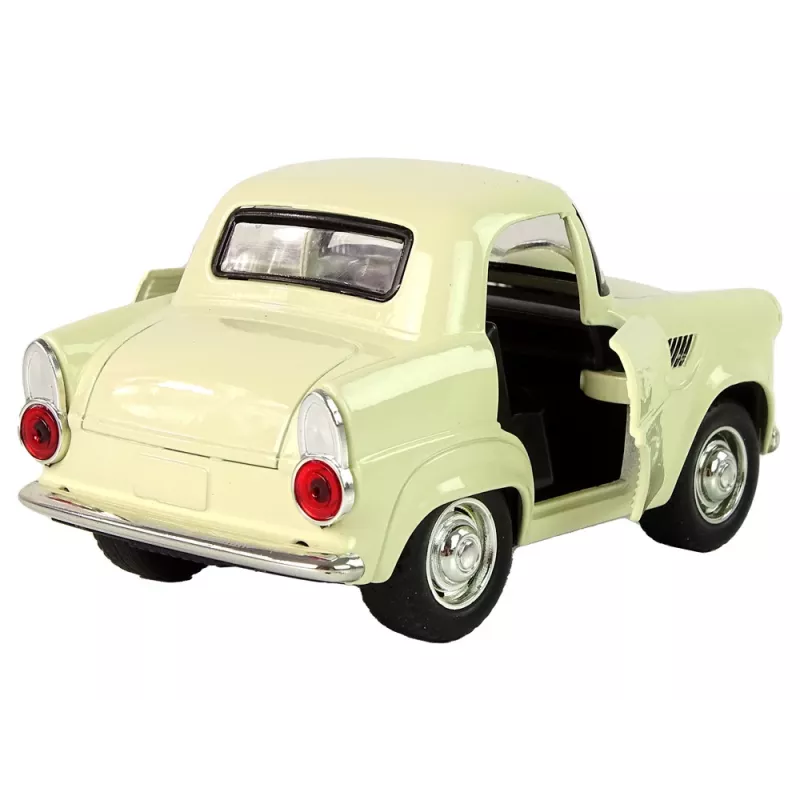 LEAN TOYS Coche de metal clásico con puertas que se abren y sonido