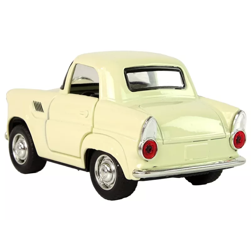 LEAN TOYS Coche de metal clásico con puertas que se abren y sonido