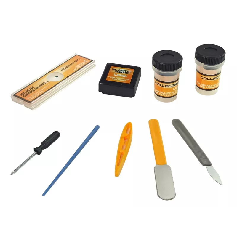 LEAN TOYS Microscopio para científico set educativo amarillo 100x 400x 1200x