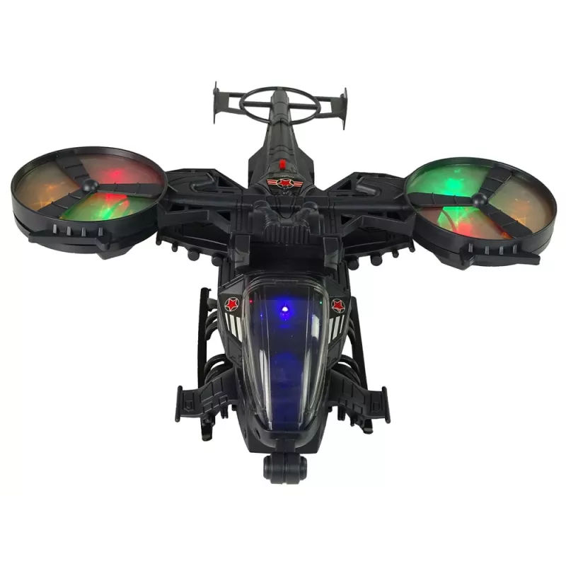 LEAN TOYS Helicóptero militar con grandes aspas, luces, sonido y rotación