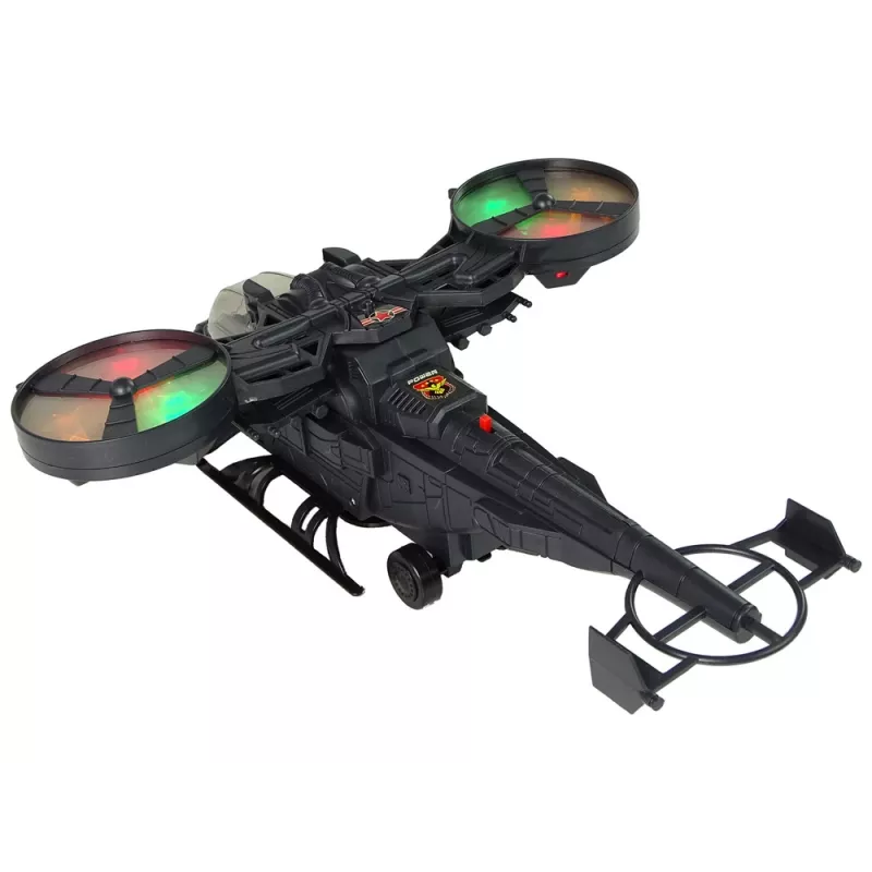 LEAN TOYS Helicóptero militar con grandes aspas, luces, sonido y rotación
