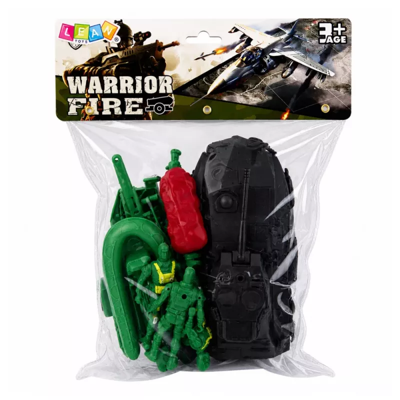 LEAN TOYS Set militar soldados con vehículo blindado 14 piezas
