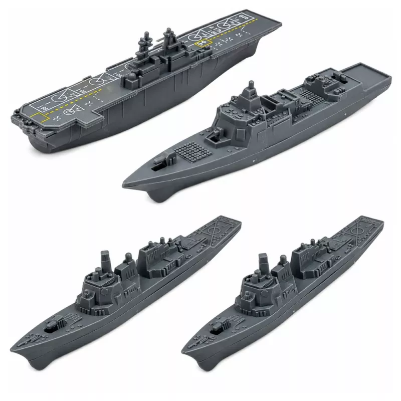 LEAN TOYS Set militar soldados vehículos barcos cazas base 54 piezas