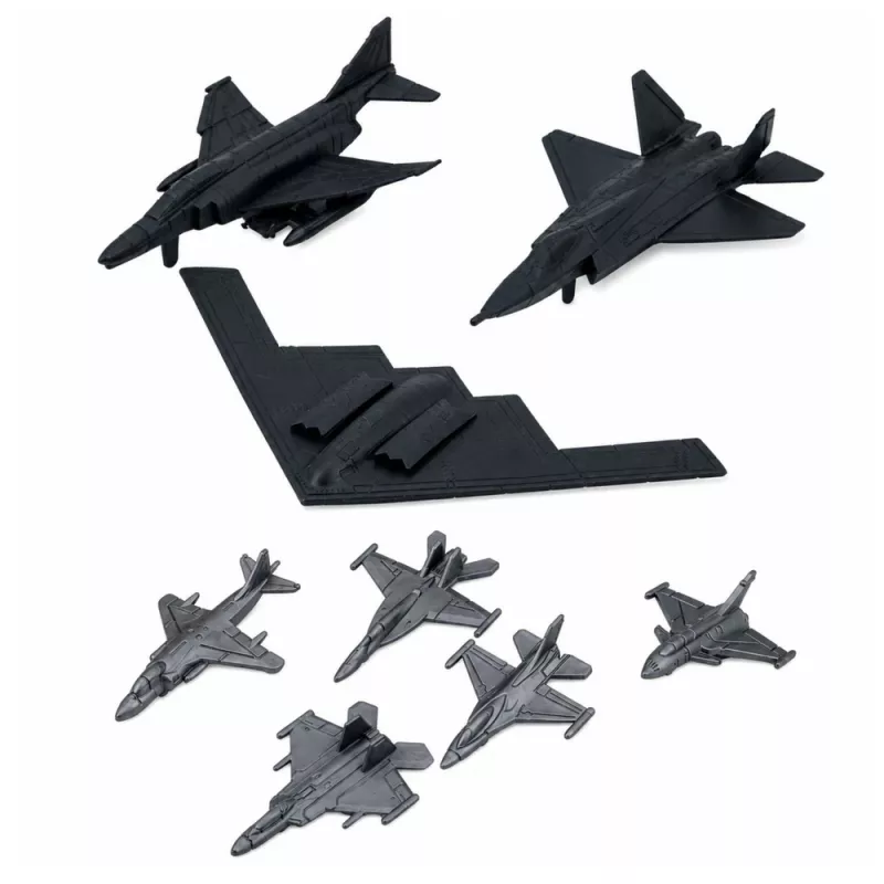LEAN TOYS Set militar soldados vehículos barcos cazas base 54 piezas