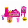 LEAN TOYS Set de muñecas mini con caja registradora, vendedora, hamburguesa, accesorios de helado