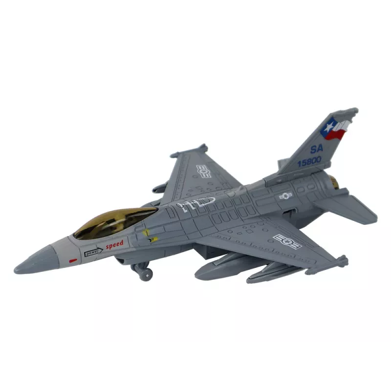 LEAN TOYS Modelo de avión con motor de fricción, azul marino o gris