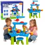 LEAN TOYS Mesa de agua de juego multinivel con silla, accesorios y moldes, 63 cm