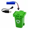 LEAN TOYS Vehículo municipal camión de basura teledirigido RC contenedor cubo de basura luces 1:14