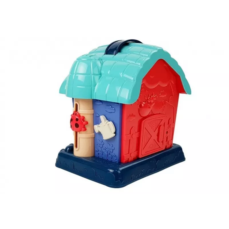 LEAN TOYS Granero musical con animales y sonidos de granja rosa