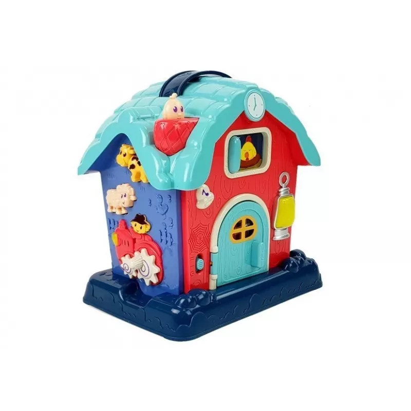 LEAN TOYS Granero musical con animales y sonidos de granja rosa
