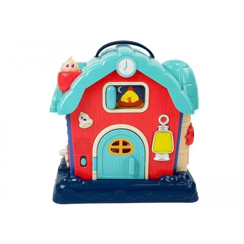 LEAN TOYS Granero musical con animales y sonidos de granja rosa