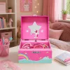 LEAN TOYS Caja de música Joyero unicornio giratorio rosa