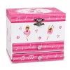 LEAN TOYS Joyero musical con bailarina, caja de música, espejo y cajones - Rosa diseño clásico