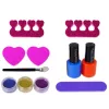 LEAN TOYS Set de esmaltes de uñas con moldes, lámpara, lima y purpurina