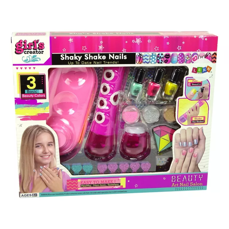 LEAN TOYS Set de esmalte de uñas dispensador de purpurina para uñas pegatinas de uñas