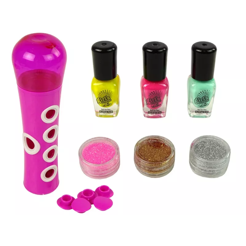 LEAN TOYS Set de esmalte de uñas dispensador de purpurina para uñas pegatinas de uñas