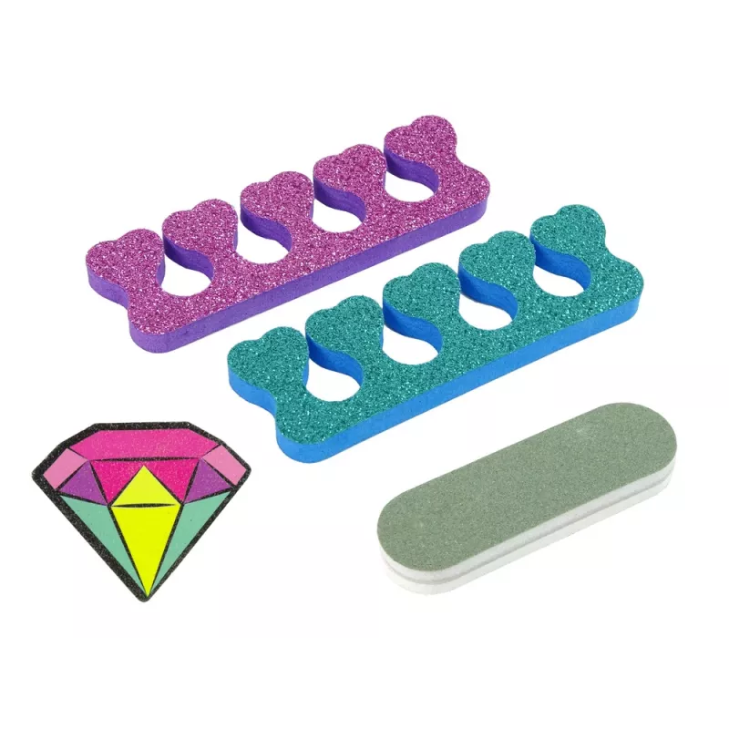 LEAN TOYS Set de esmalte de uñas con esmaltes, rotuladores y pegatinas de colores