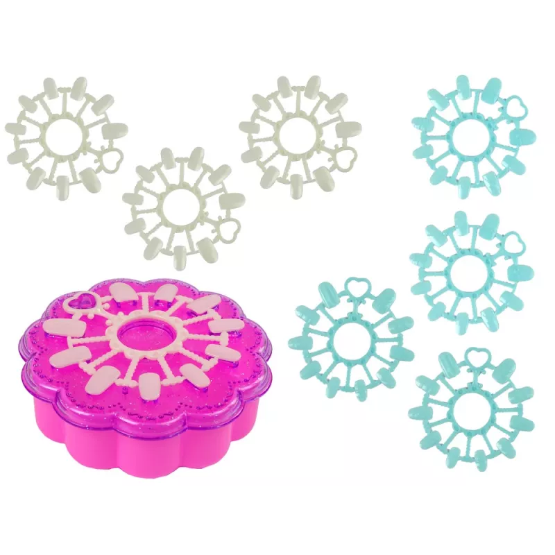 LEAN TOYS Set de esmalte de uñas con esmaltes, rotuladores y pegatinas de colores