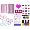 LEAN TOYS Set de esmaltes de uñas con esmaltes, pegatinas, plantillas y purpurinas