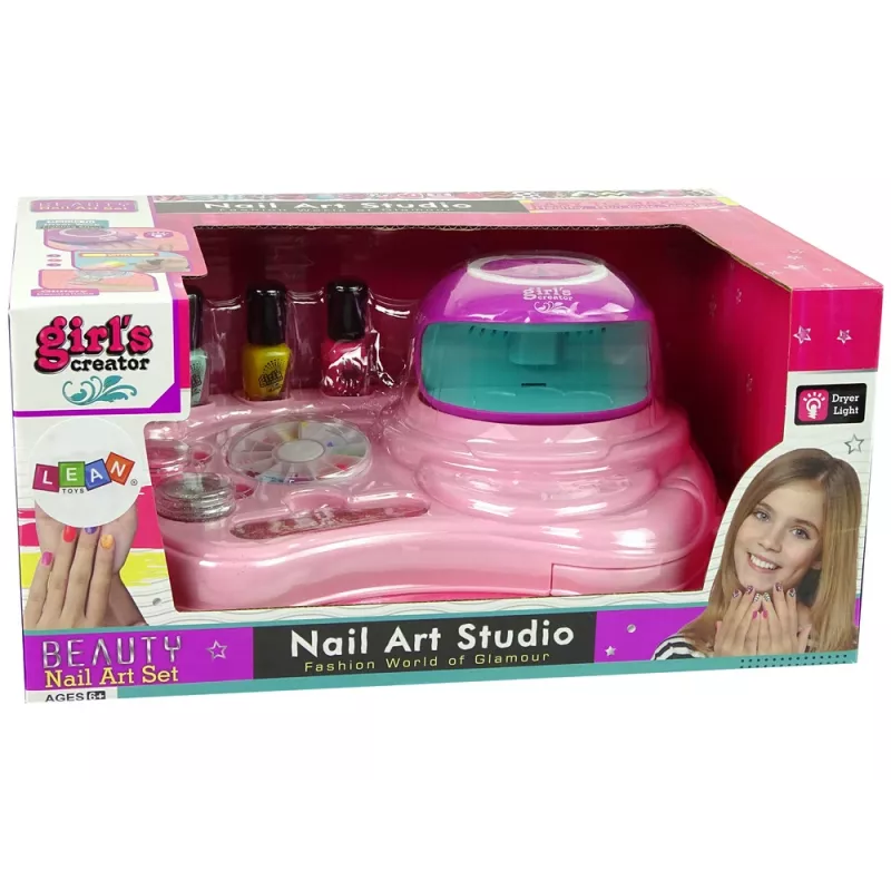 LEAN TOYS Set de esmalte de uñas con purpurina para uñas, secador y pegatinas