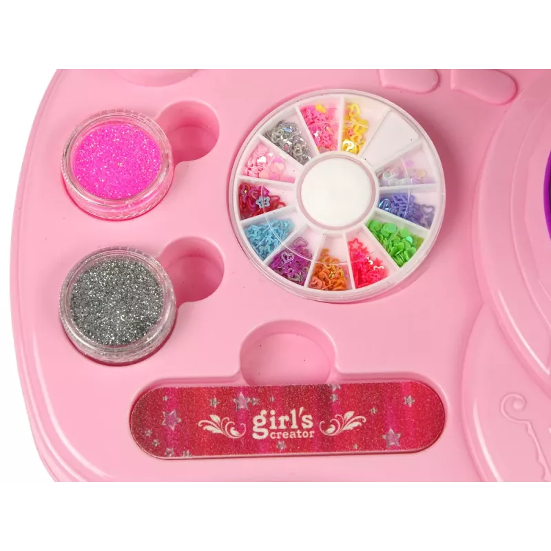 LEAN TOYS Set de esmalte de uñas con purpurina para uñas, secador y pegatinas