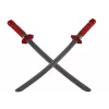 LEAN TOYS set Ninja Warrior con máscara, espada, dagas, shuriken, arco y flechas – decoraciones rojas (10 piezas)