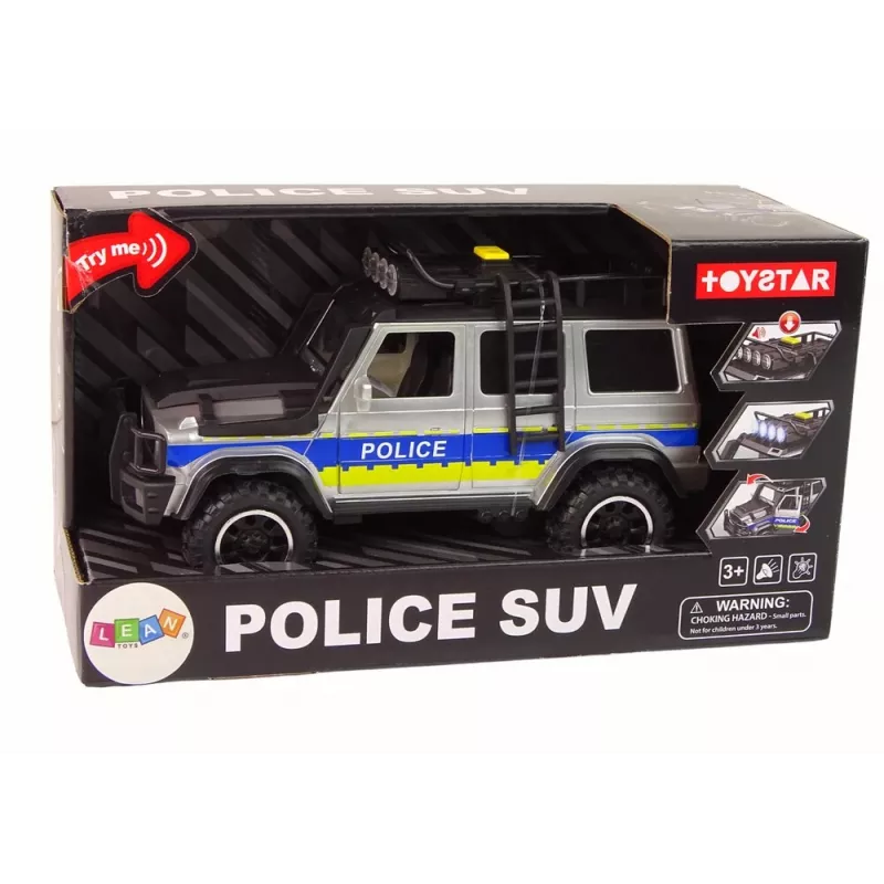 LEAN TOYS Coche de policía off road 1:14 propulsión por fricción