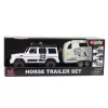 LEAN TOYS Vehículo todoterreno con remolque para caballos, figura, luces y sonidos
