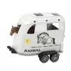 LEAN TOYS Vehículo todoterreno con remolque para caballos, figura, luces y sonidos