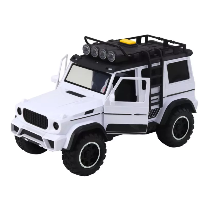 LEAN TOYS Vehículo todoterreno con remolque para caballos, figura, luces y sonidos