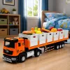 LEAN TOYS camión de transporte de alimentos naranja 1:40 modelo de fundición