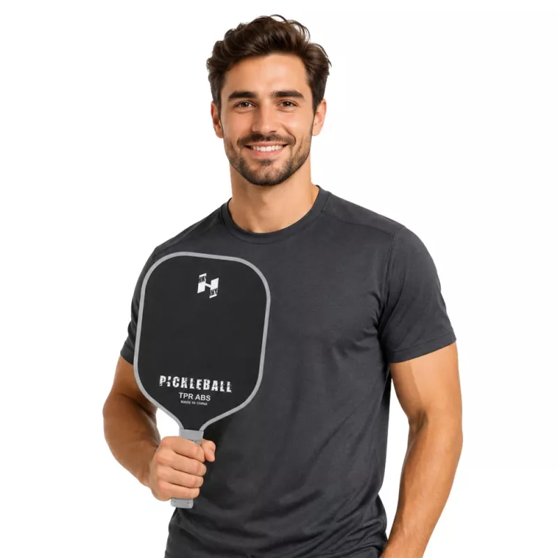LEAN TOYS set de palas de pickleball tenis bádminton con 2 pelotas negro y gris