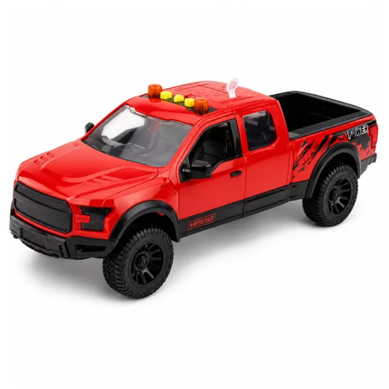 LEAN TOYS Pickup Truck 1:12 RC con puertas que se abren, luces traseras, sonidos – rojo
